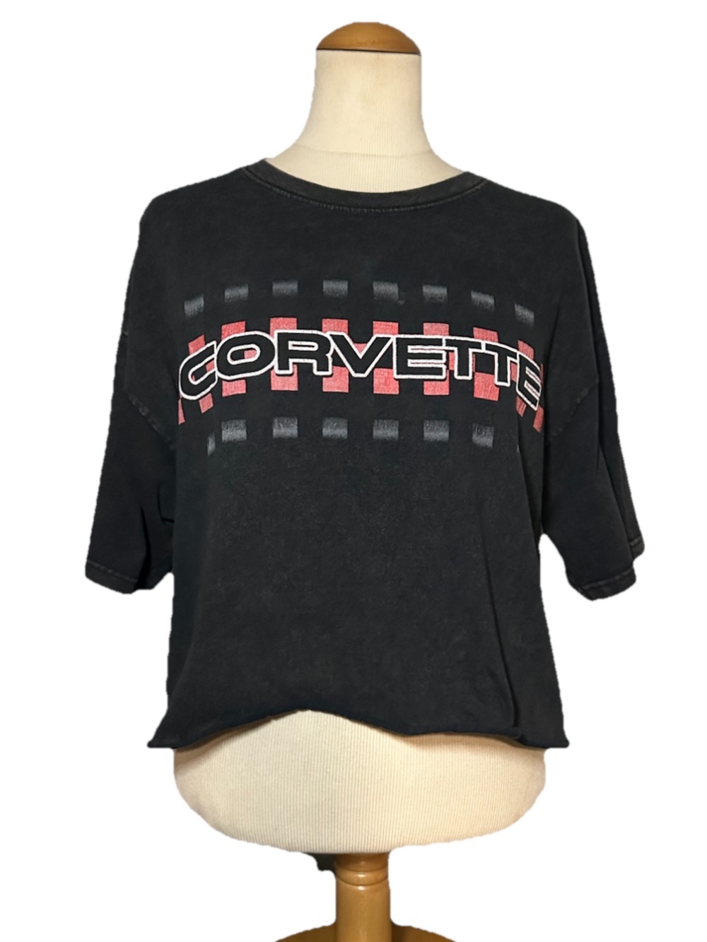 Chemistry Corvette Vintage Style Graphic Cropped Tee Black Size XL